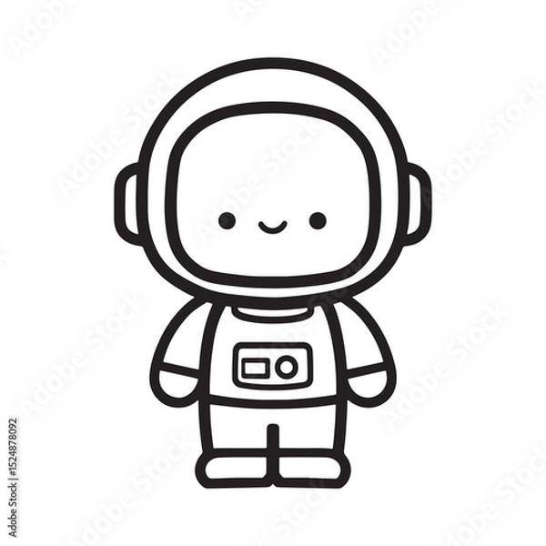 Obraz Astronaut Line Art Vector, Vector Astronaut Man Outline, Astronaut Man Vector Illustration, Line Drawing of Astronaut.