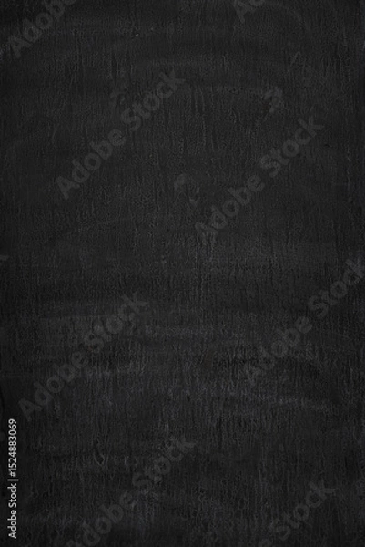 Fototapeta Front view of dirty, stained and dark, almost black, wall. Abstract full frame textured grunge background in black and white, copy space.