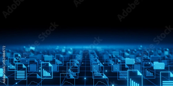 Obraz Digital Document Management Data Network Background