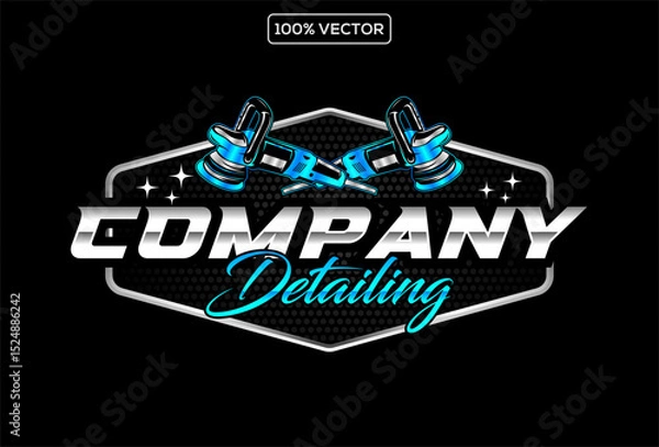 Fototapeta vector graphic of auto detailing vector template