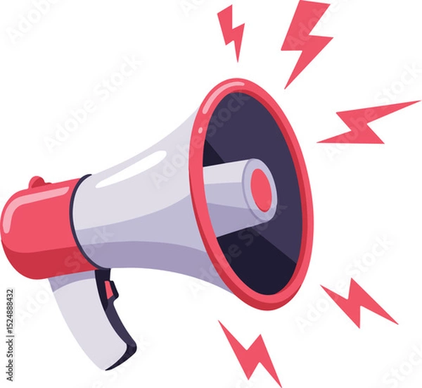 Obraz Red and White Megaphone Announcing Loudly