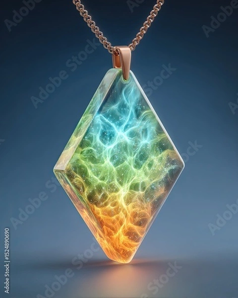 Fototapeta Scent-based therapy using natural essential oils and botanicals, A stunning resin pendant showcasing vibrant colors and design. Designed for holistic wellness with scent-based therapy practices