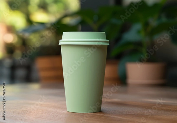 Obraz Green Coffee Cup Mockup Template