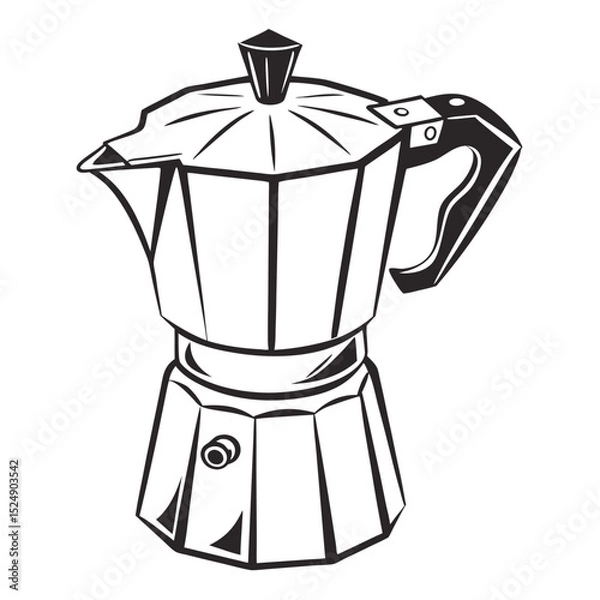 Fototapeta silhouette kettle on white background