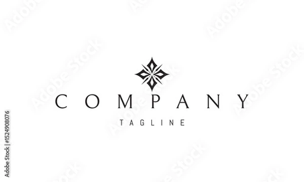Fototapeta Vector logo with an abstract image of a pattern of arrows and spears in the form of a flower.