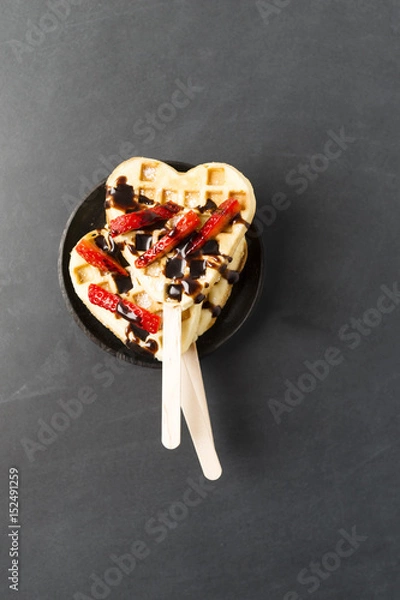 Obraz Wafle serca na patyku