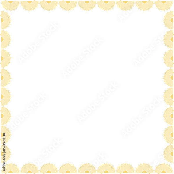 Obraz Summer sunrise frame. Sunny morning template. Frame with empty space for your text