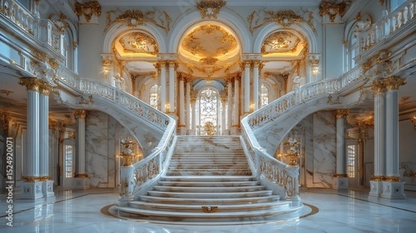 Obraz Opulent staircase in luxurious interior