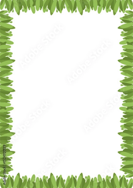 Obraz Border frame template with leaf elements decoration. Rectangle easter border with empty space for your text