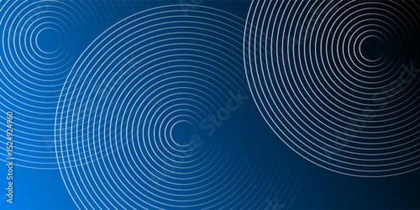 Fototapeta Dark Background with Layers of Large Concentric Lit Circles in White and Grey Creating a Dynamic Geometric Overalpping Pattern - Creative Vector Design