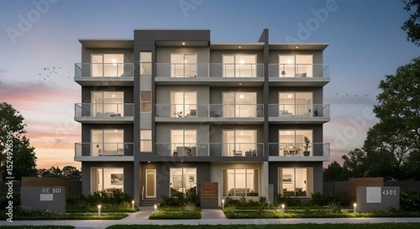 Obraz Modern Apartment Building Exterior