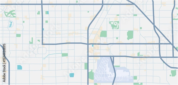 Obraz Layered editable vector illustration outline Map of Las Vegas,USA