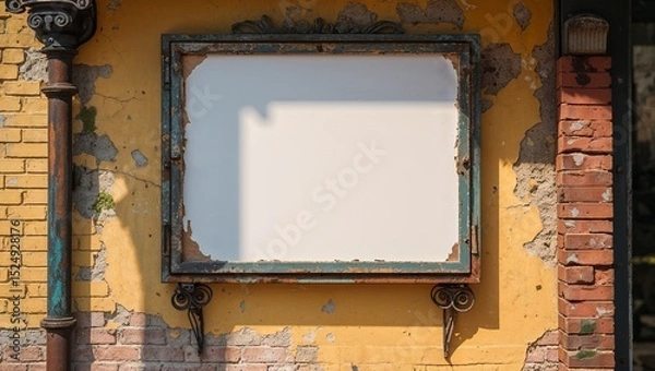 Obraz Old Board Sign - Old Board On A Weathered Wall