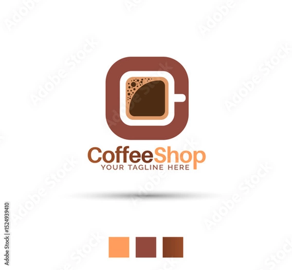 Obraz Modern coffee shop vector logo design
