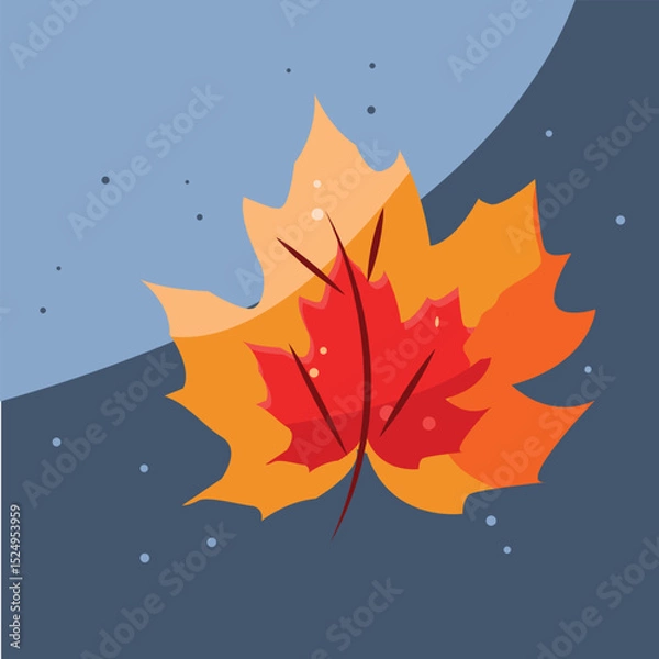 Fototapeta Autumn maple leaf isolated. Element colorful for autumn season web design. Vector illustration