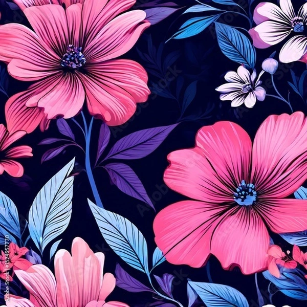 Fototapeta seamless floral pattern