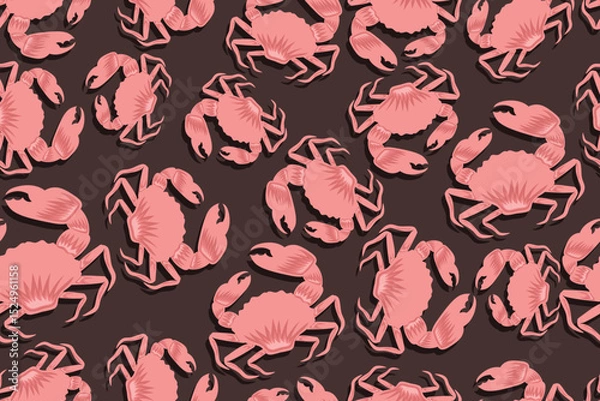 Fototapeta seamless crab pattern for background, fabric, wrapping, etc.