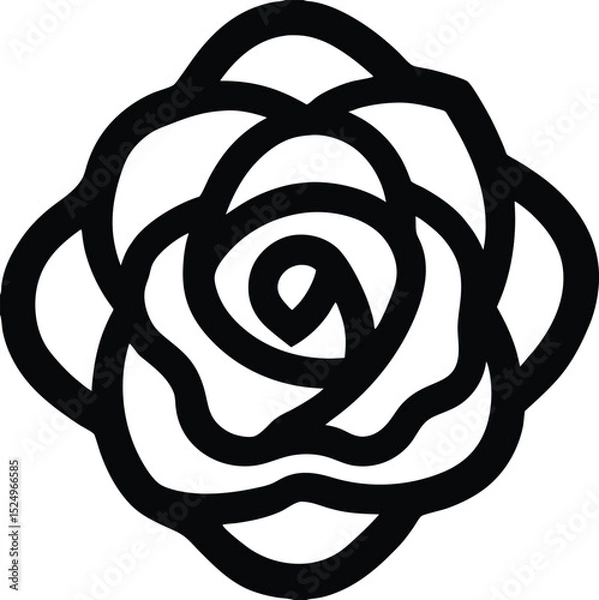 Fototapeta Rose Icon for Love and Nature Design