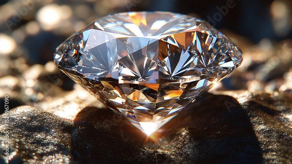 Obraz Diamond glistening on rough rock, sunlit background