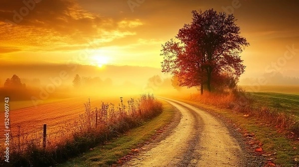 Obraz sunset in the countryside