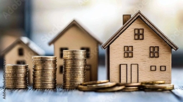 Fototapeta Home interest rates climb amid inflation concerns.