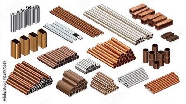 Fototapeta Versatile Vector Construction Bars for Building and Metallurgy