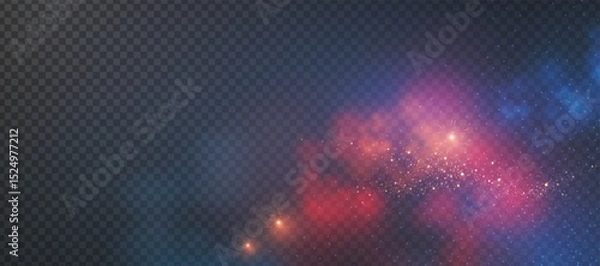 Fototapeta Abstract gold bokeh background with magic fog. Shining transparent light effect. Textured space