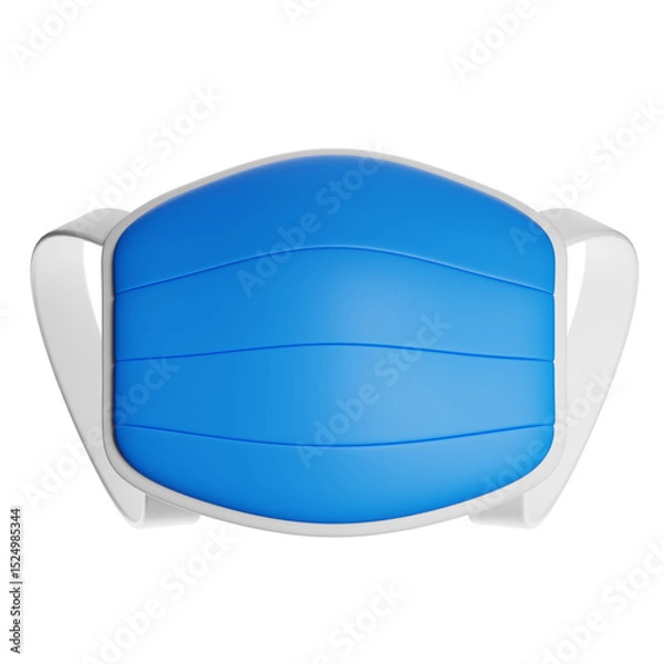 Obraz Blue surgical mask protecting from virus and bacteria with transparent background