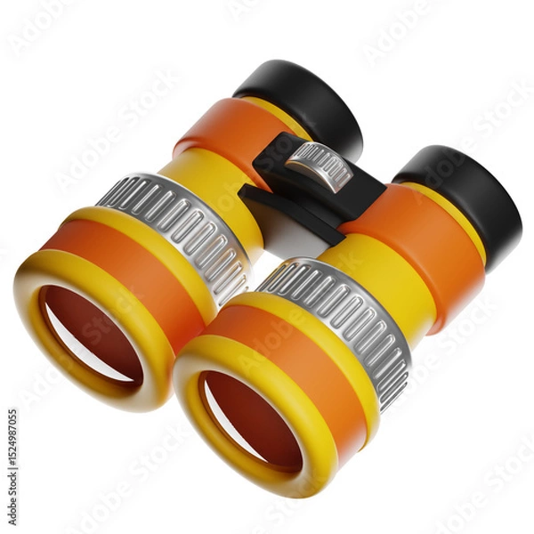 Obraz Yellow and orange binoculars isolated on transparent background