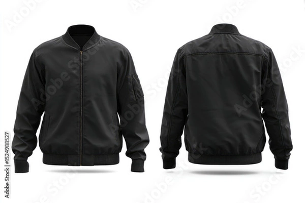 Fototapeta Black bomber jacket, an understated style, so versatile and effortlessly cool