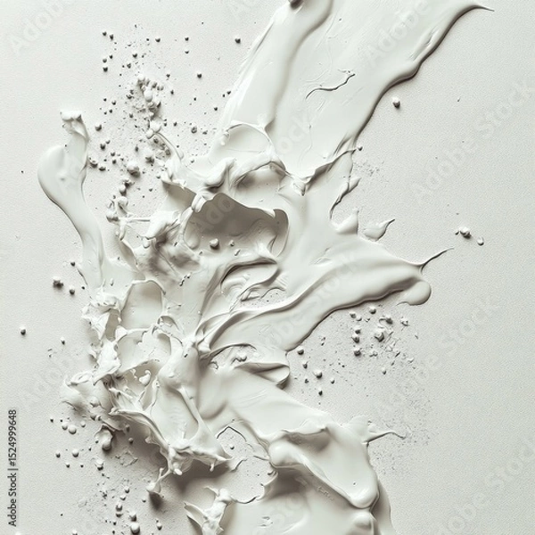 Fototapeta Abstract white paint strokes on a textured surface (1)