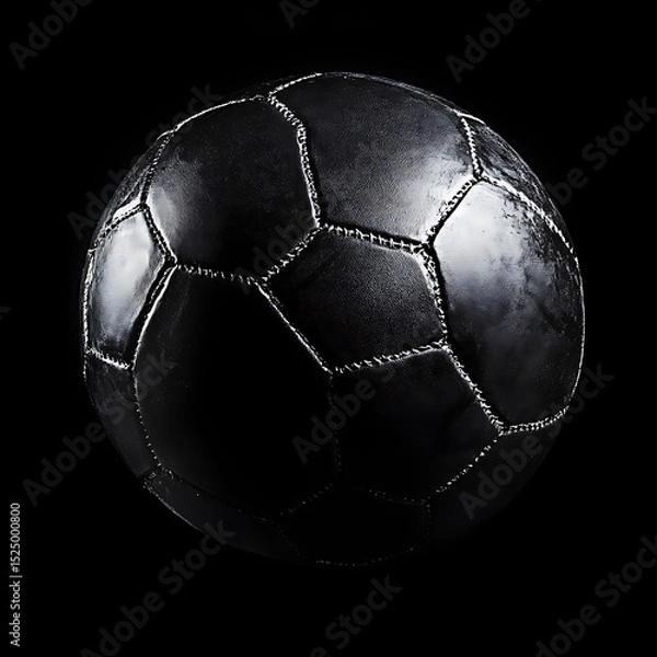 Fototapeta Sleek Black Handball Isolated on Dark Background for Sports Concept