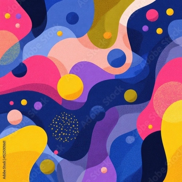 Fototapeta Abstract colorful shapes and textures, vibrant and playful design