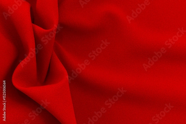 Fototapeta Red Silk, satin fabric texture with folds and waves. Textile. Material. Fashion