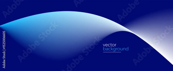 Obraz Curve shape flow vector abstract background in dark blue gradient, dynamic and speed concept, futuristic technology or motion art.