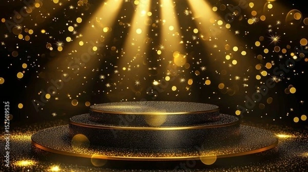 Fototapeta Bokeh lights creating a glamorous awards scene.