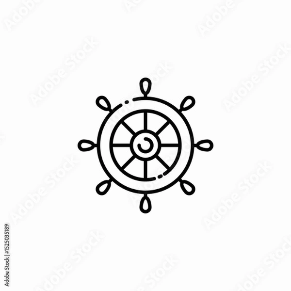 Fototapeta ship helm icon sign vector