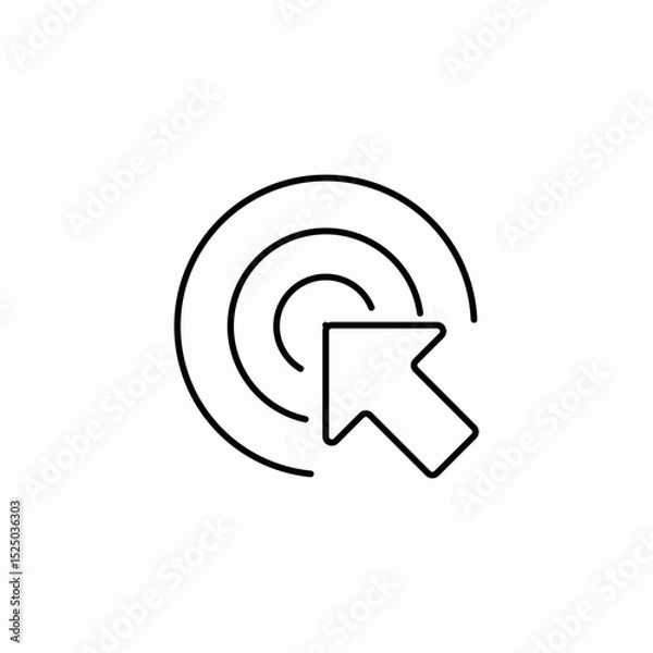 Fototapeta target click icon sign vector