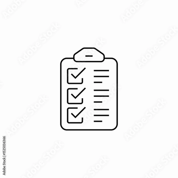 Fototapeta task checklist icon sign vector