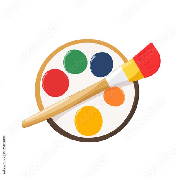 Obraz My Simple flat 2D icon paint palette isolated on transparent background, vector, flat design, animation design, vector, flat design, animation design, simple flat 2D icon, minimalist design