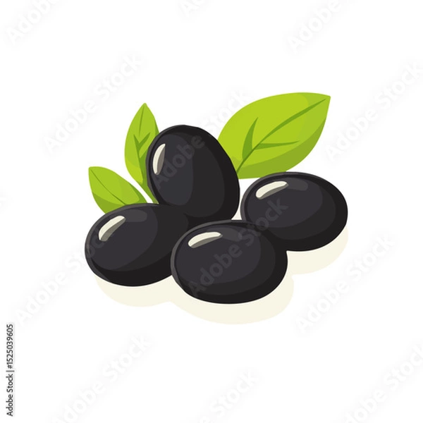 Obraz My Simple flat 2D black beans icon on a transparent background, high-resolution vector illustration, minimalist clipart, suitable for print and digital design, clipart icon set
