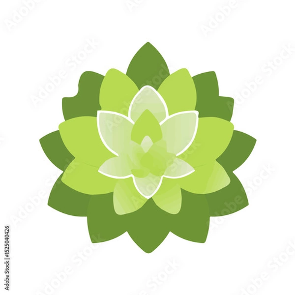 Obraz My Simple flat 2D lettuce icon on a transparent background, high-resolution vector illustration, minimalist clipart, suitable for print and digital design, clipart icon set