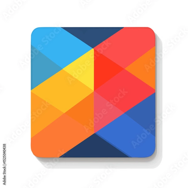 Obraz My Simple flat 2D colorful square icon on a transparent background, high-resolution vector illustration, minimalist clipart, suitable for print and digital design, clipart icon set