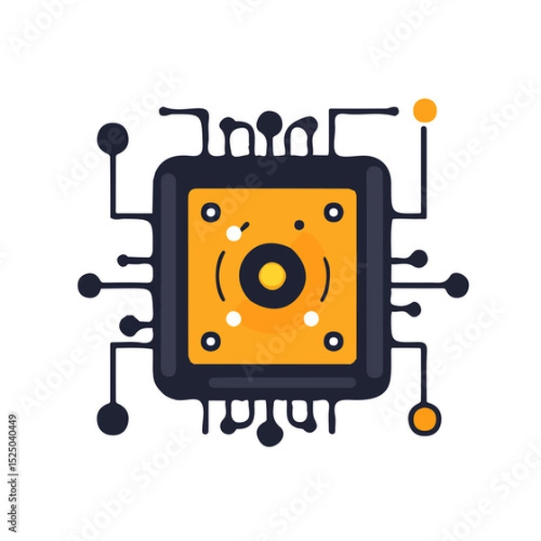 Obraz My Simple flat 2D digital sensor icon on a transparent background, high-resolution vector illustration, minimalist clipart, suitable for print and digital design, clipart icon set