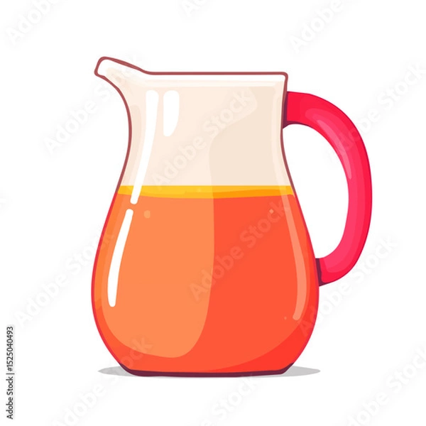 Obraz My Simple flat 2D juice pitcher icon on a transparent background, high-resolution vector illustration, minimalist clipart, suitable for print and digital design, clipart icon set