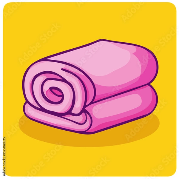 Obraz My Simple flat 2D pink towel icon on a transparent background, high-resolution vector illustration, minimalist clipart, suitable for print and digital design, clipart icon set