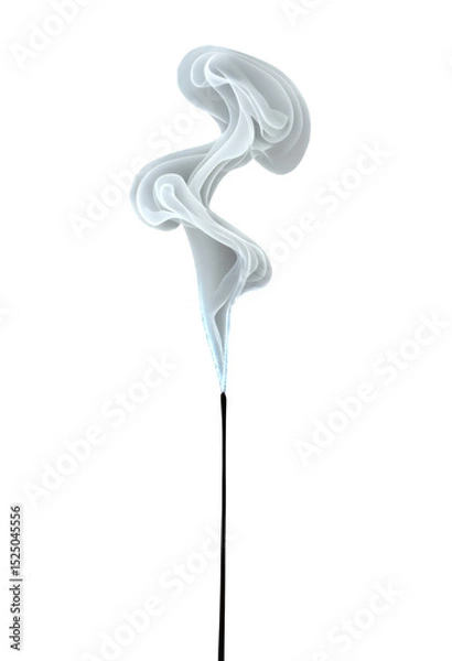 Obraz White Smoke Trail, Transparent Cutout, Sleek Design Element