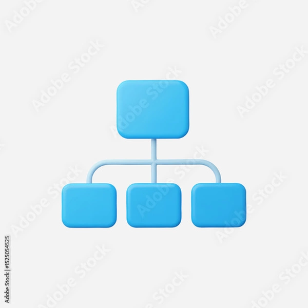 Fototapeta 3d Realistic Hierarchy icon vector Illustration