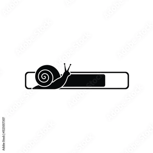 Fototapeta Slow loading speed snail progress bar icon