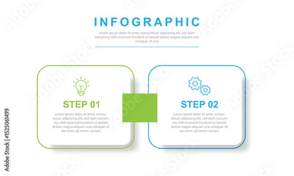 Fototapeta Vector Infographic label design template with icons and 2 options or steps.